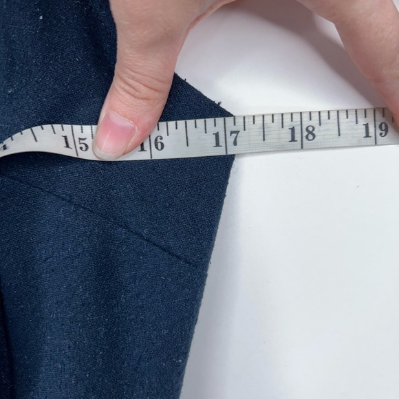 Jenni Kayne Rove Dress Silk Navy Blue Midi Dress Pockets Textured Classic Small - Picture 10 of 12